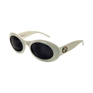 Gucci White Oval Sunglasses